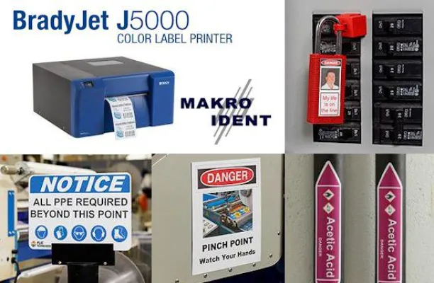 Bild: BradyJet J5000 Farbdrucker für Lean + Lockout-Tagout Programme