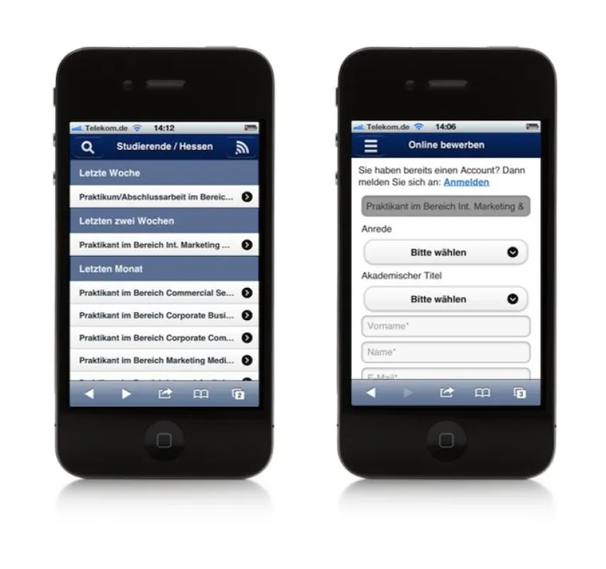 Jobsite mobile von softgarden
