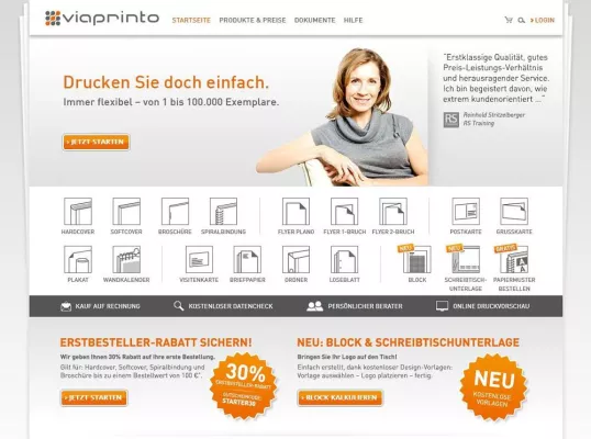 Bild: viaprinto goes Österreich - Die Premium-Druckerei für Geschäftskunden expandiert ins Ausland