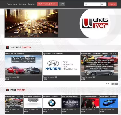 Bild: whats live? bündelt Liveübertragungen von der IAA erstmals auf einer Webseite