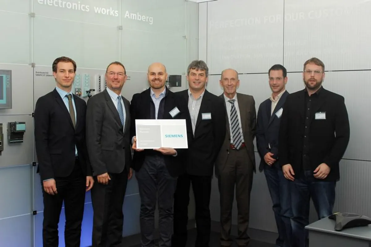 Besuch bei Siemens ( P. Engel, U. Barnewald, L. Reng,  E. Nutz, J. Kramer, G.Leppmeier, F. Schiebrow