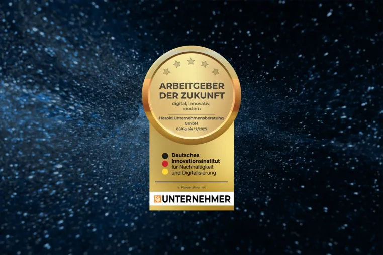 Herold Unternehmensberatung auch 2025 als „Arbeitgeber der Zukunft“ ausgezeichnet Bild: Herold Unternehmensberatung auch 2025 als „Arbeitgeber der Zukunft“ ausgezeichnet