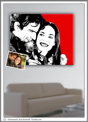 Bild: Frühlings-Aktion bei Farbrausch.net - 11% Rabatt auf Portraits vom eigenen Foto im Retro-Style