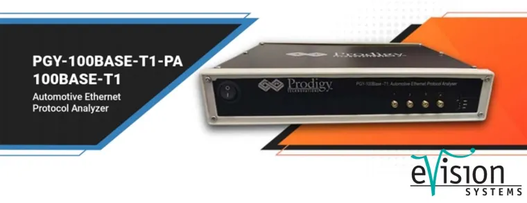 eVision Systems kündigt den 100BaseT1 Automotive Ethernet Protocol Analyzer von Prodigy Technovations an Bild: eVision Systems kündigt den 100BaseT1 Automotive Ethernet Protocol Analyzer von Prodigy Technovations an