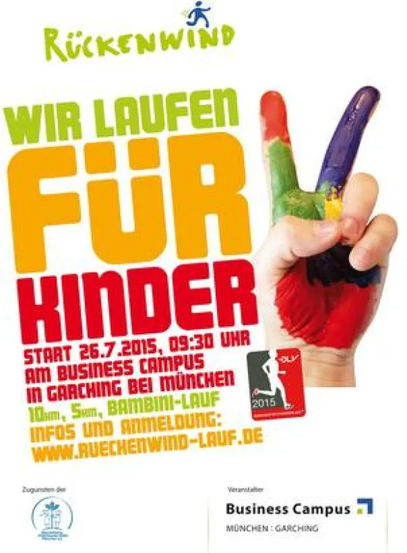 7. Rückenwindlauf am 26. Juli 2015 im Business Camus München : Garching