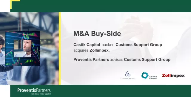 Proventis Partners begleitet die Customs Support Group beim Erwerb der Zollimpex AG. Bild: Proventis Partners begleitet die Customs Support Group beim Erwerb der Zollimpex AG.