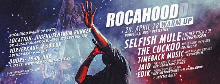 Bild: Pressemitteilung für die Veranstaltung „Rocahood Warm Up"