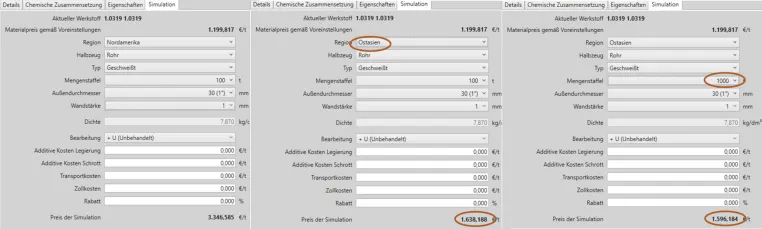Bild: Mit wenigen Klicks Produktkosten für Halbzeug ermitteln