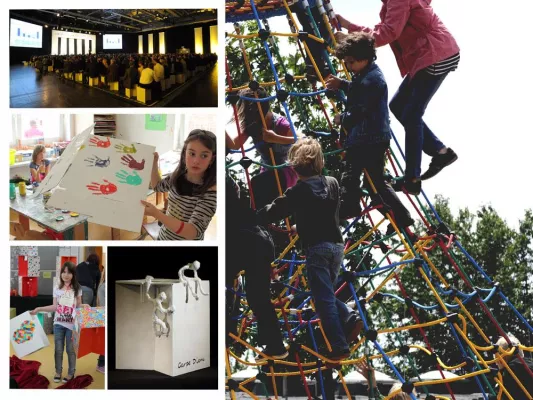 Bild: Grüner tagen, sitzen, denken - vom Event-Müll zum Klettergerüst