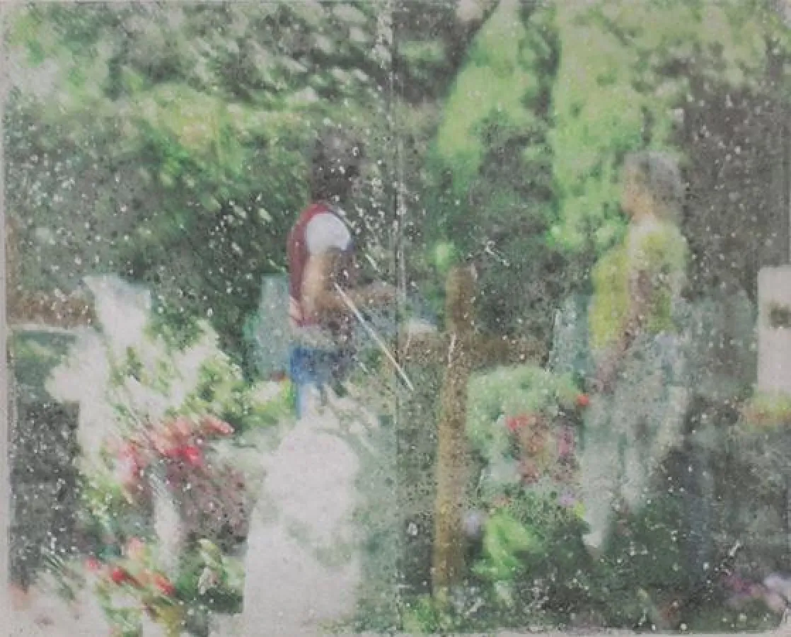 Fototransfer auf Beton, ca. 40/50 cm