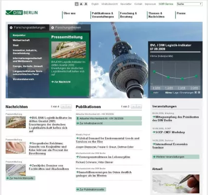 Bild: DIW Berlin erneuert Webauftritt mit SixCMS - Komplexe Forschungsdaten lebendig präsentiert