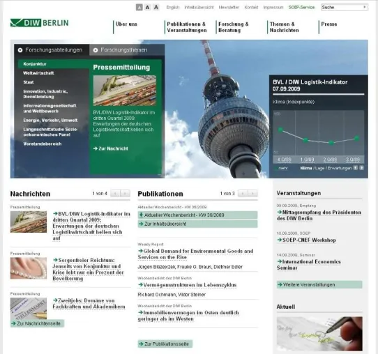 Bild: DIW Berlin erneuert Webauftritt mit SixCMS - Komplexe Forschungsdaten lebendig präsentiert