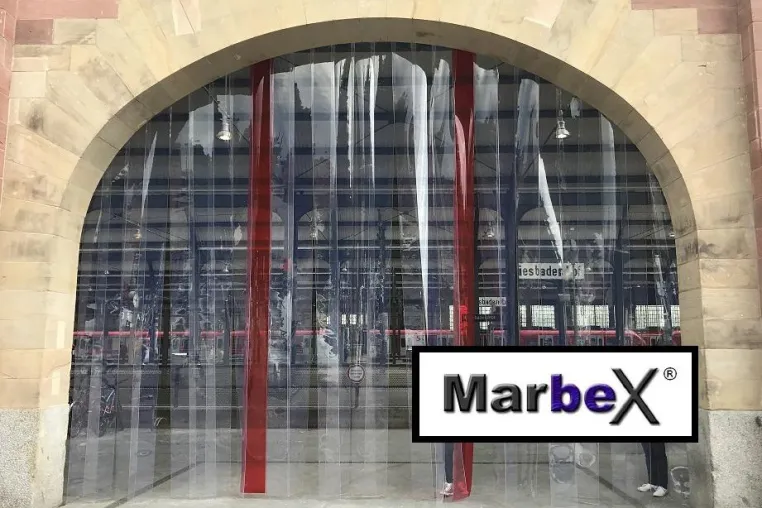 Neuer Marbex® Schutzvorhang im Hauptbahnhof Wiesbaden Bild: Neuer Marbex® Schutzvorhang im Hauptbahnhof Wiesbaden