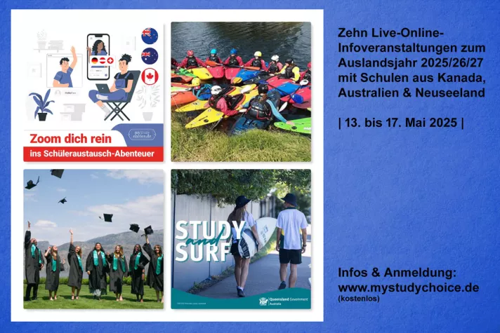 Bild: Trump-Effekt? Nachfrage fürs Auslandsjahr an Schulen in Kanada & Down Under steigt: Online-Infos im Mai 2025