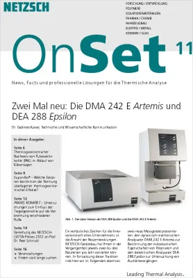 Bild: Professionelle Lösungen für die Thermische Analyse - Kundenzeitschrift OnSet 11 ab sofort erhältlich