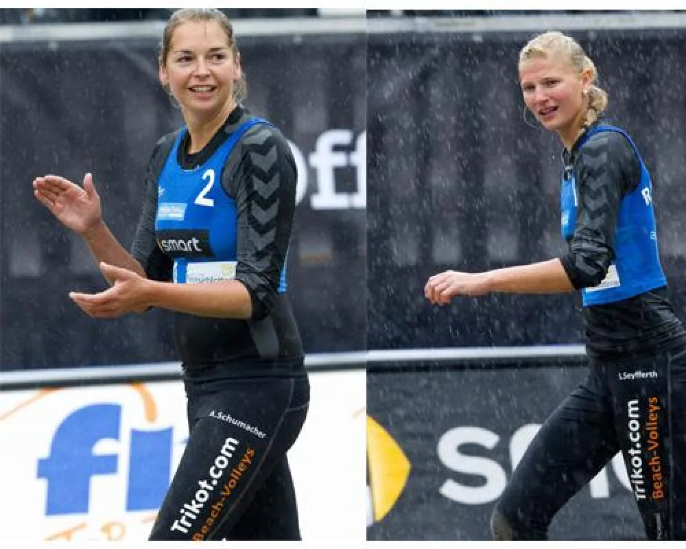 Trikot.com Beach-Volleys zeigten auch bei Regen vollen Einsatz