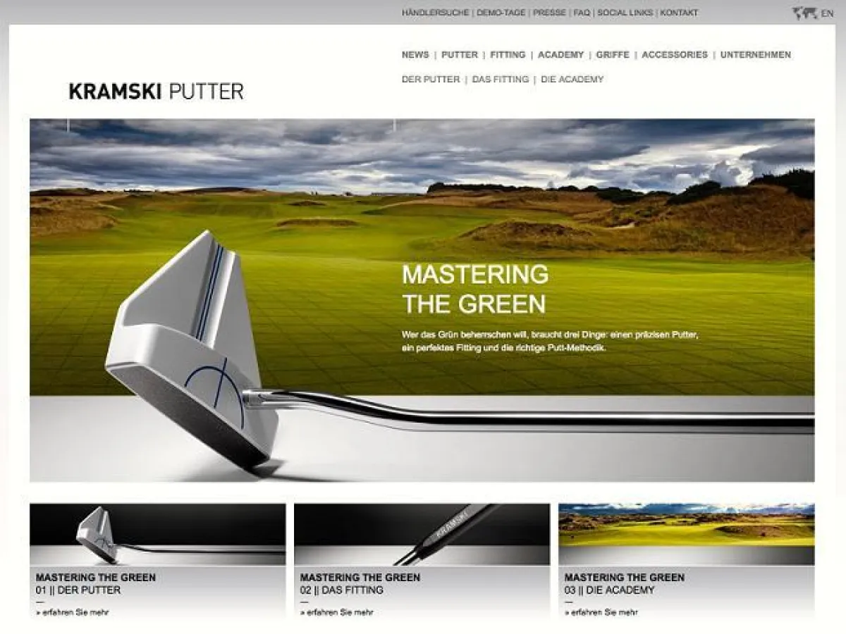 Die Website von Kramski Putter hat ein neues Gesicht.