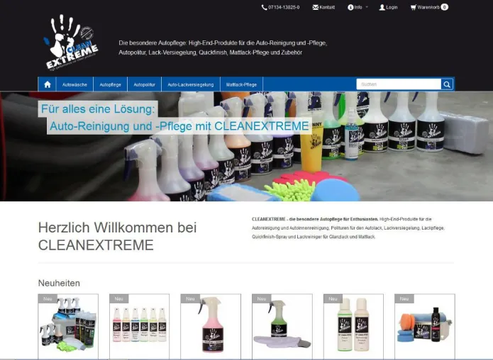 Bild: Neuer CLEANEXTREME Online-Shop - cleanextreme.de