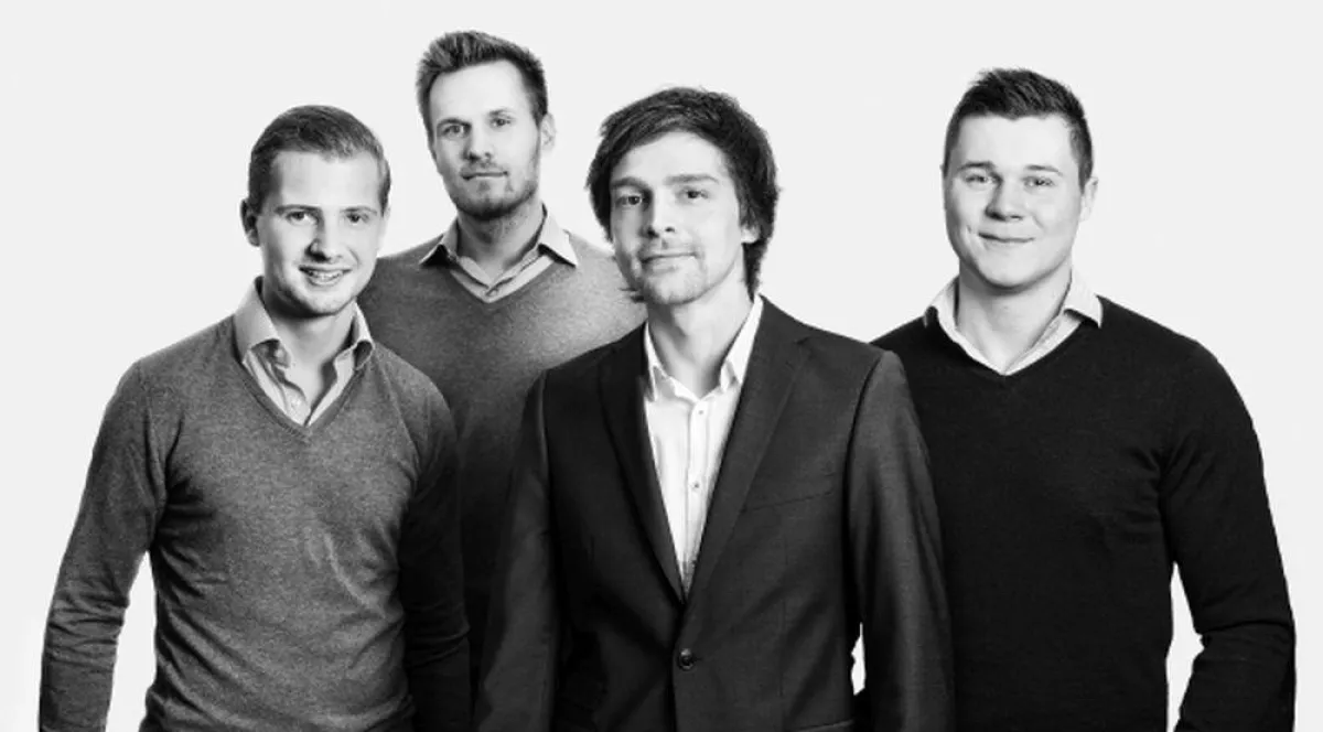 Das MYLOMA Gründerteam mit Antoine Henrich, Clemens Dall, Dario Blaul und Maximilian Schulz (v.l.)