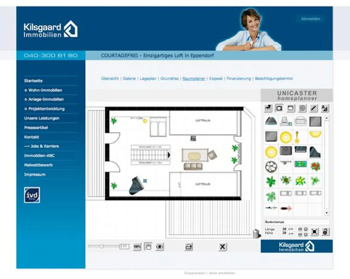 Online-Raumplaner auf www.kilsgaard-immobilien.de