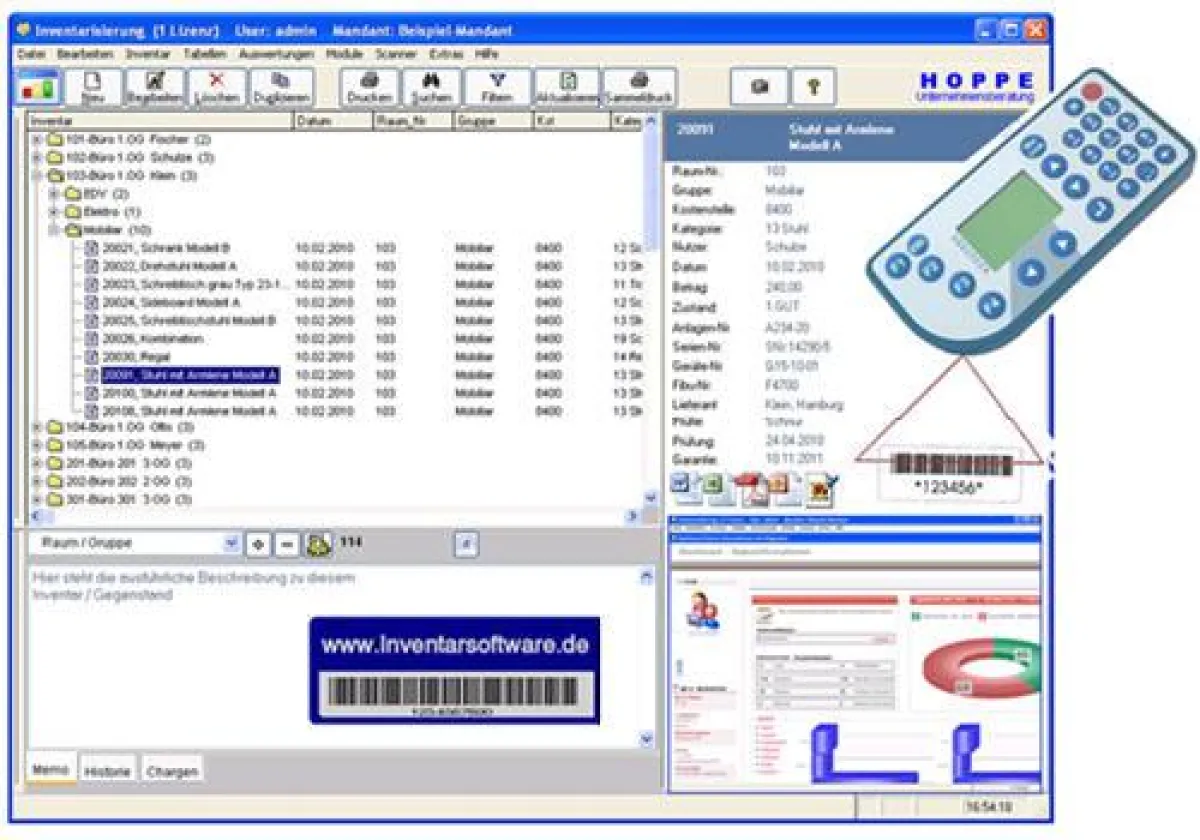 Inventarsoftware für Barcode Etiketten und Scanner