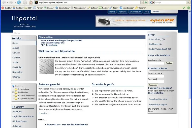 Litportal.de auf Wachstumskurs Bild: Litportal.de auf Wachstumskurs