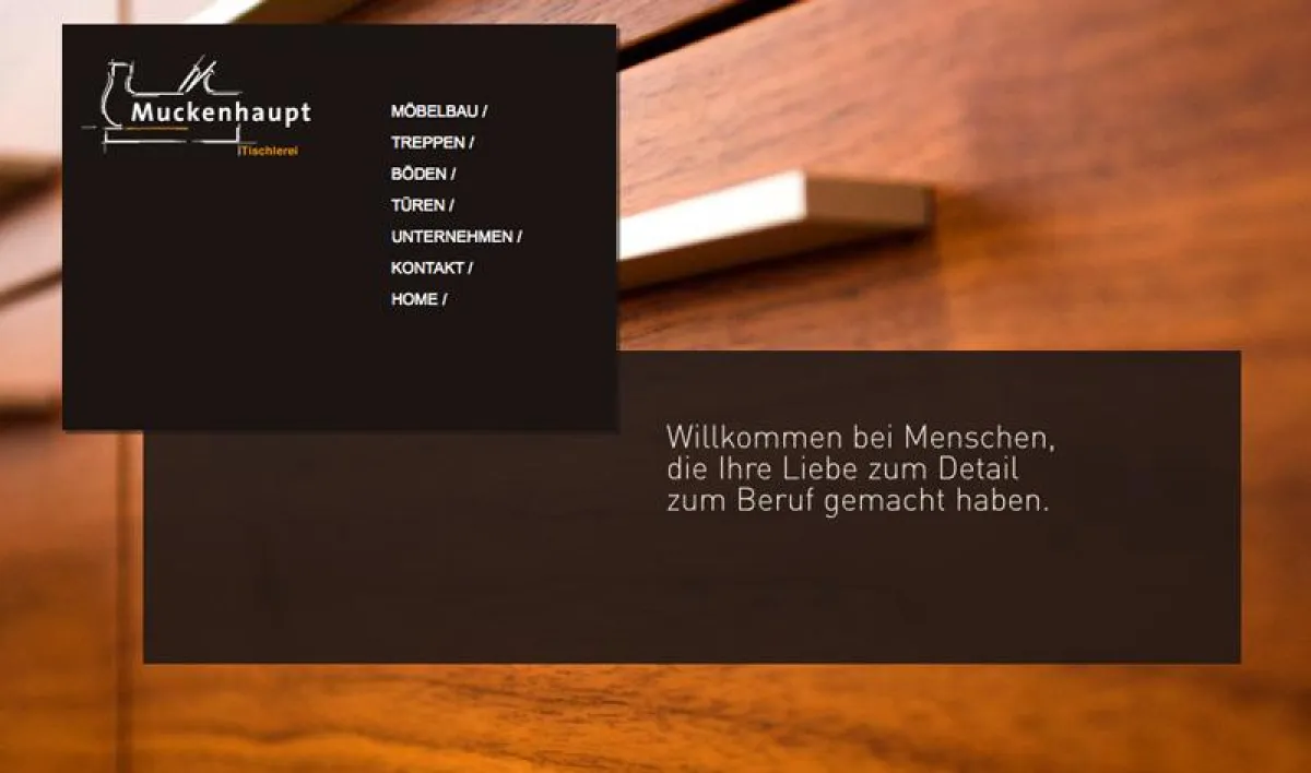 Internetauftritt der Tischlerei Muckenhaupt