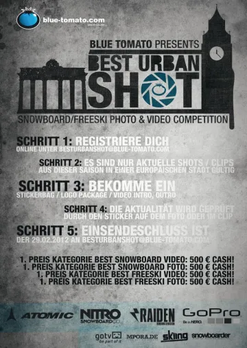 Bild: Blue Tomato goes Europe mit dem Best Urban Shot Foto und Film Wettbewerb