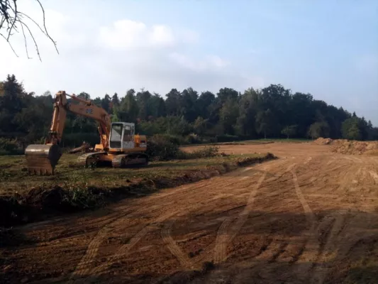 Bild: Hohewartstraße 2. Reihe in Steinenbronn - Beginn der Erschließungsarbeiten