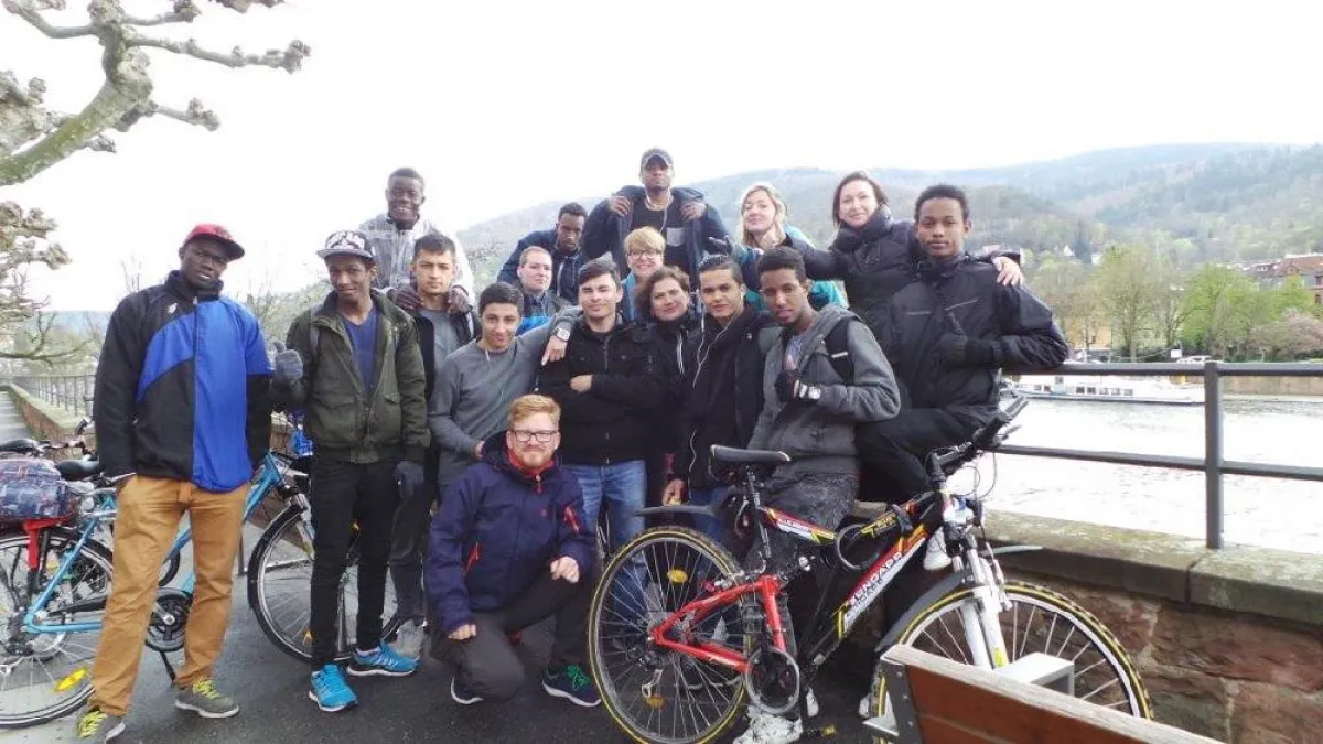 Unbegleitete minderjährige Ausländer (UMA) aus der Wohngruppe des CJD in Frankfurt.