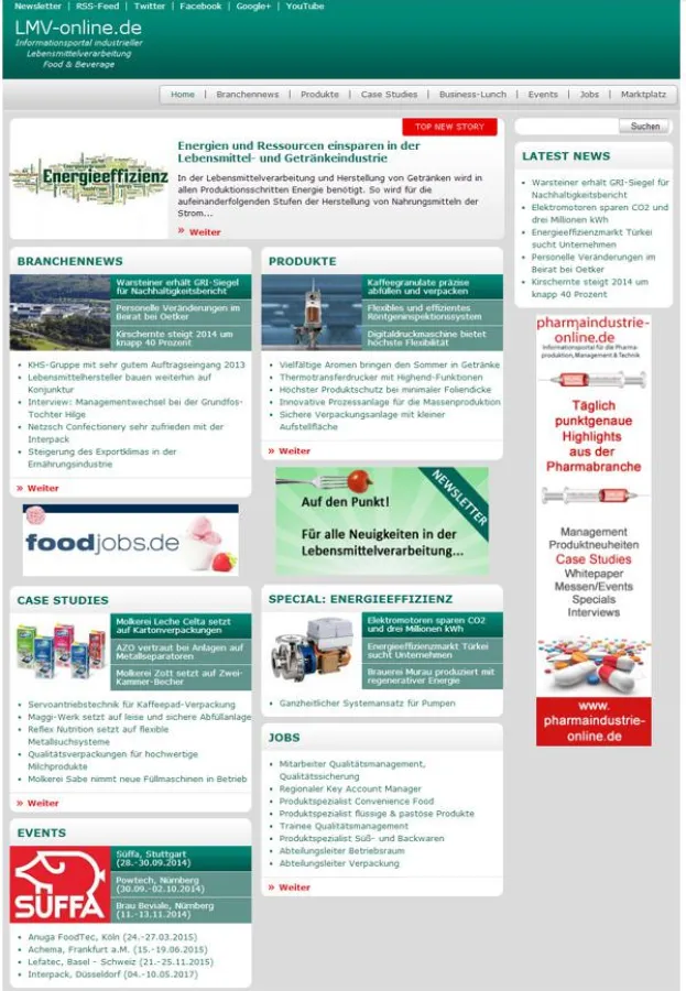 Informationsspecial Energieffienz auf LMV-online.de