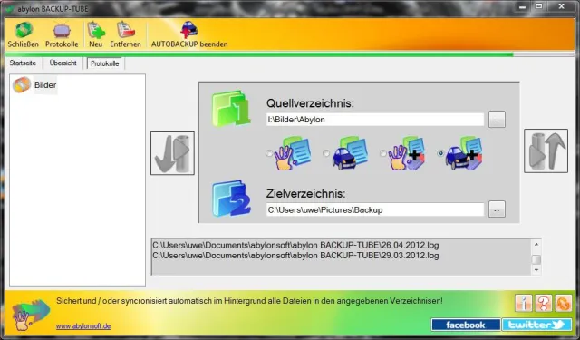 Bild: abylon BACKUP-TUBE sichert einfach ihre Daten