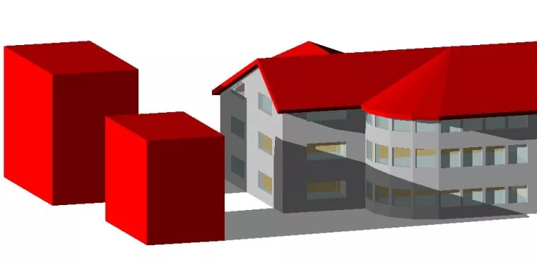 Bild: Berechnung des Schattenwurfs durch Gebäude – kostenlos
