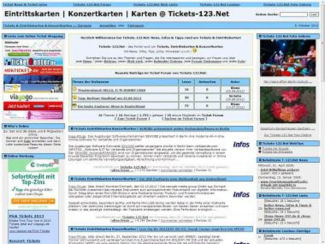 Screenshot Tickets-123.Net