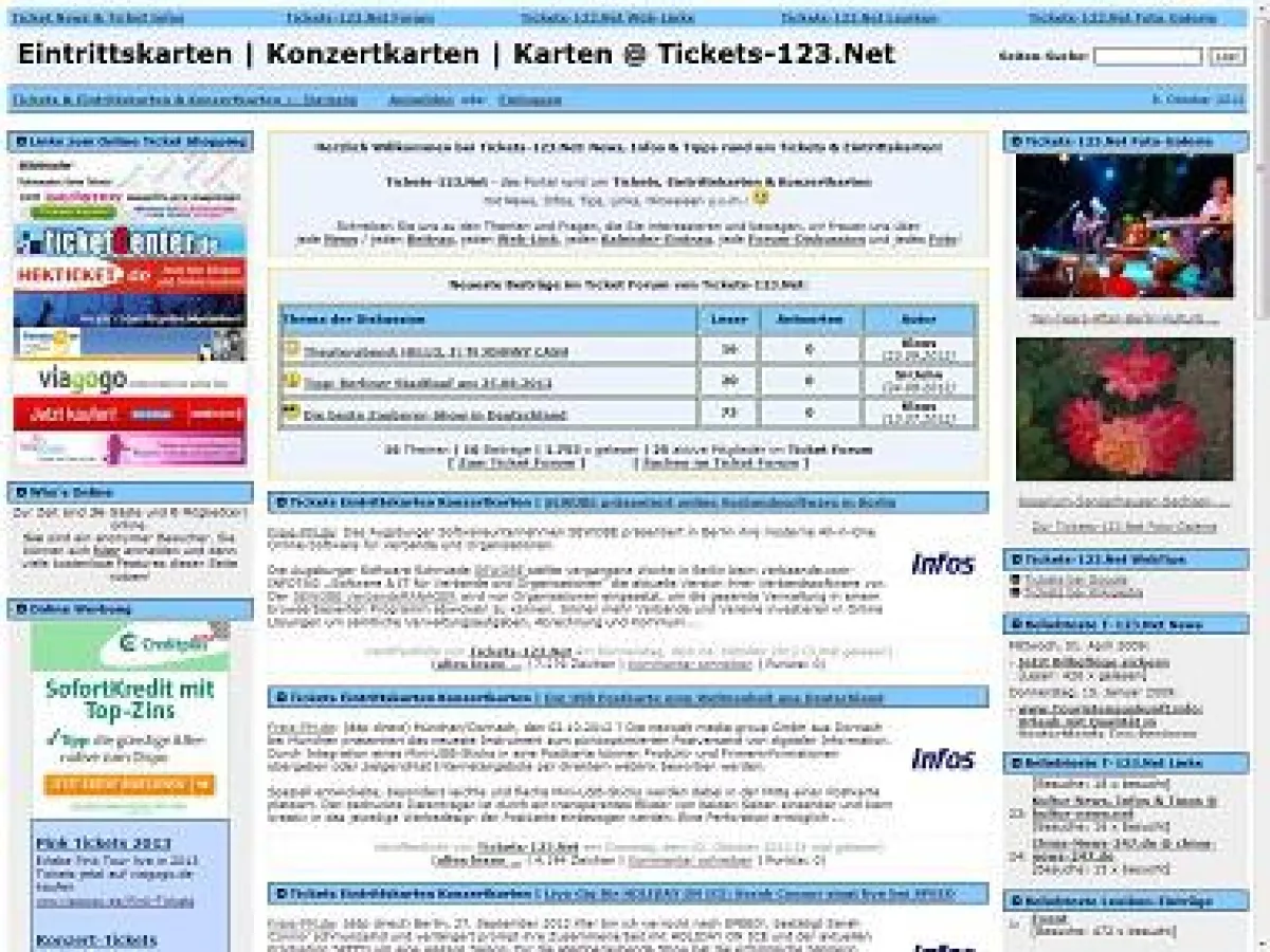 Screenshot Tickets-123.Net