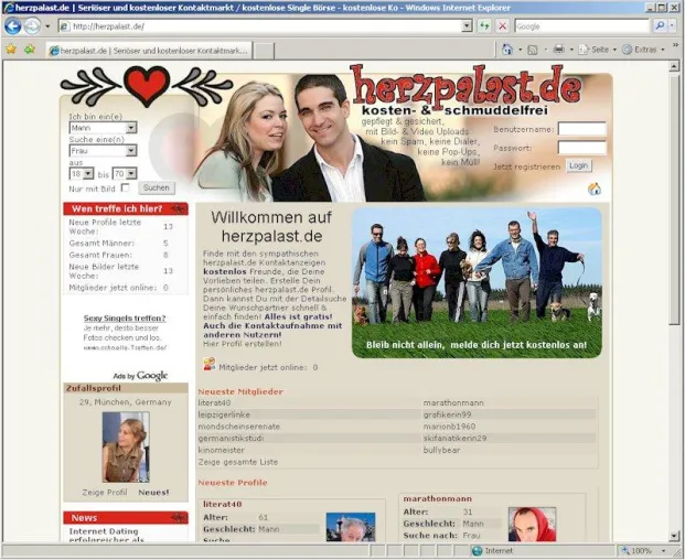 Bild: Erster PageRank für die kostenlose Singlebörse herzpalast.de