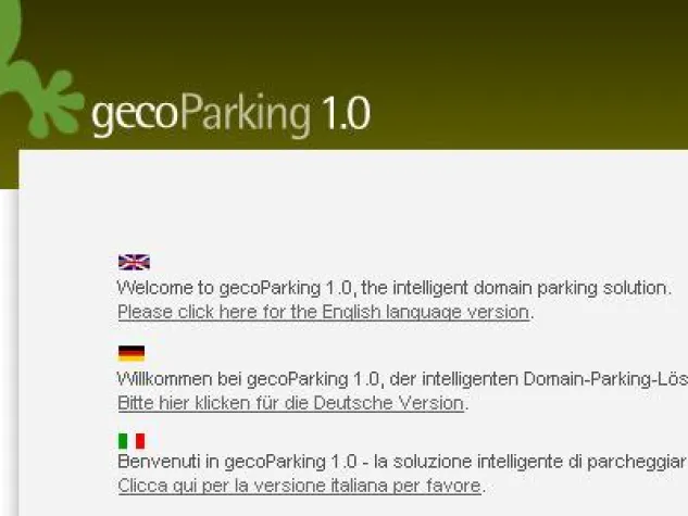 Bild: gecoParking 1.0 - die erste Software für Domain-Parking- und Auto-Publishing
