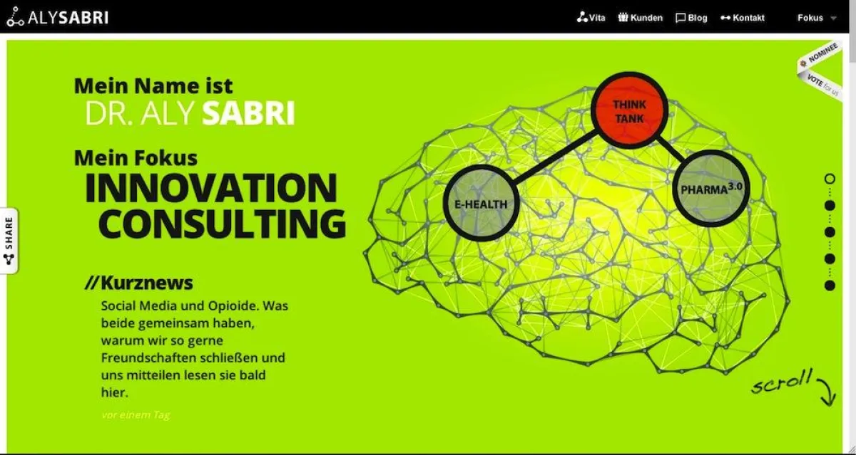 Startscreen alysabri.com - Innovation Consulting