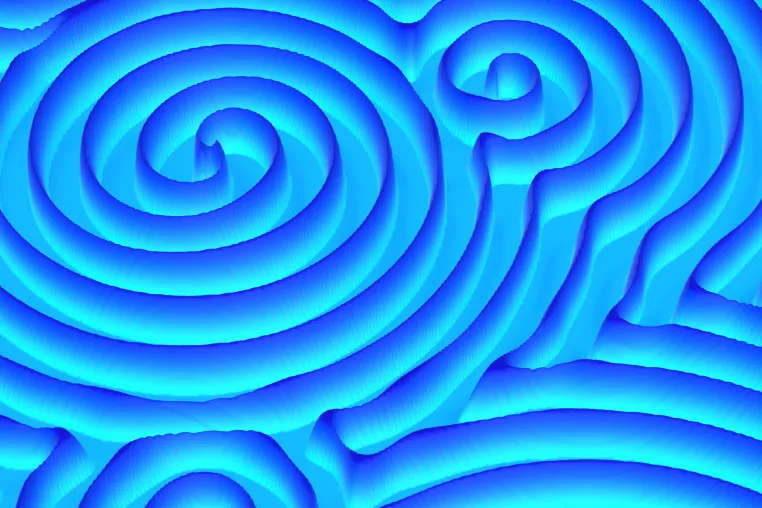 Bild: Spiralen und Wellen - Ein neues Modell verdeutlicht wie molekulare Wechselwirkungen Ordnung in aktive Systeme bringen