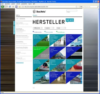 Bild: Neues aus der Industrie / Relaunch der BauNetz-Rubrik „Hersteller-News“