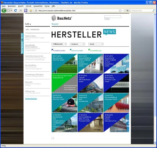 Bild: Neues aus der Industrie / Relaunch der BauNetz-Rubrik „Hersteller-News“