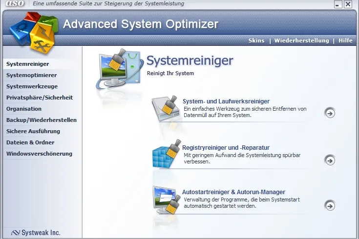 Bild: Advanced System Optimizer 2: Werkzeugkoffer für Windows