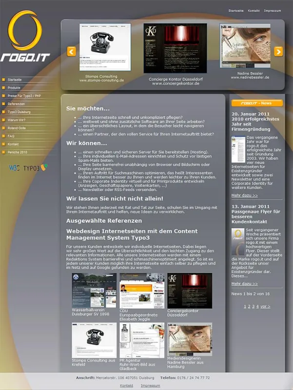 neuer Internetauftritt der Firma rogo.it