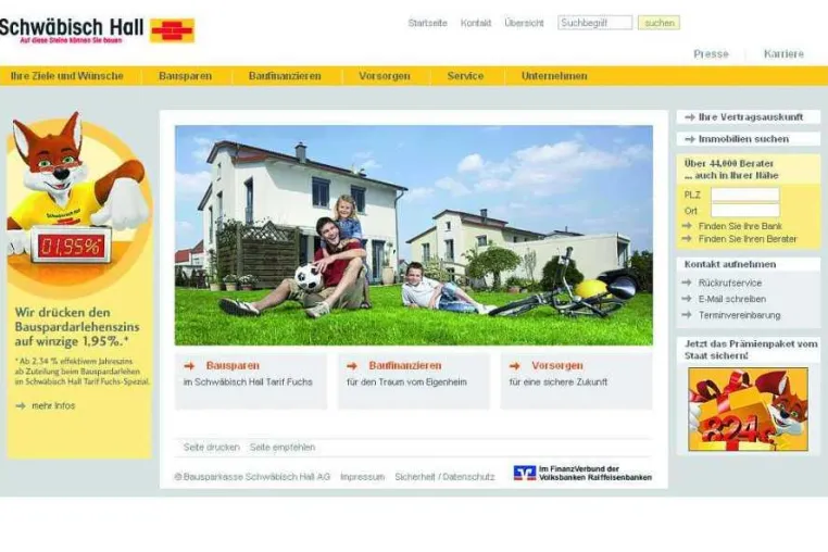Bild: Bausparkasse Schwäbisch Hall relauncht Website mit Weblication CMS