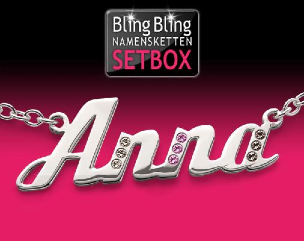 Namensketten Setbox zur individuellen Platzierung von Kristallen