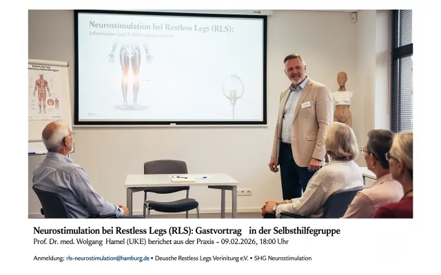 Bild: Restless Legs Syndrom: Prof. Hamel (UKE) in SHG Neurostimulation