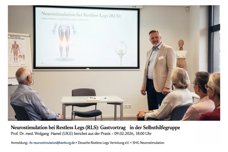 Bild: Restless Legs Syndrom: Prof. Hamel (UKE) in SHG Neurostimulation