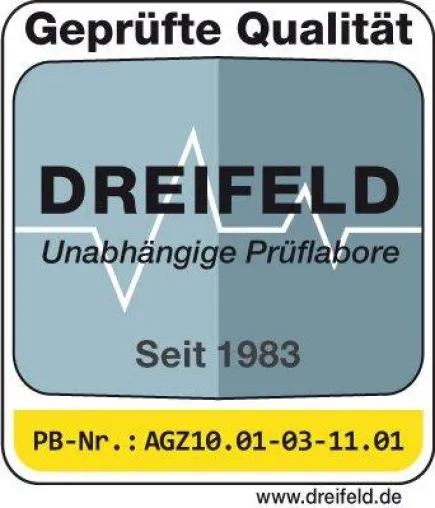 Bild: Auszeichnung Geprüfte Qualität durch Produktprüfung bei der DREIFELD Materialprüftechnik GmbH