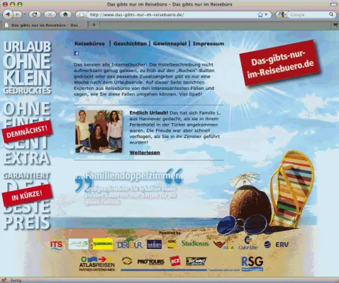 Bild: Fortlaufender Partner-Support durch die RSG: Marketing-Aktion „Das-gibts-nur-im-Reisebuero.de“ läuft an