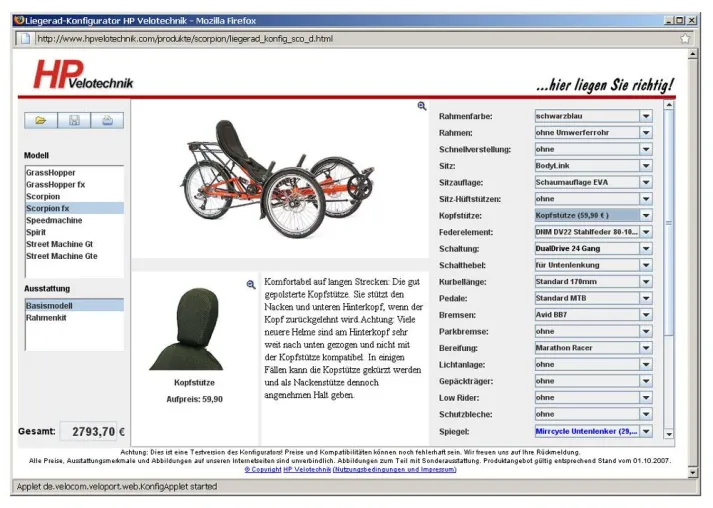 Per Mausklick zum Wunsch-Liegerad Bild: Per Mausklick zum Wunsch-Liegerad